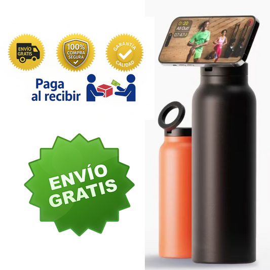 BOTELLA DEPORTIVA CON TAPA MAGNÉTICA (NEGRA)